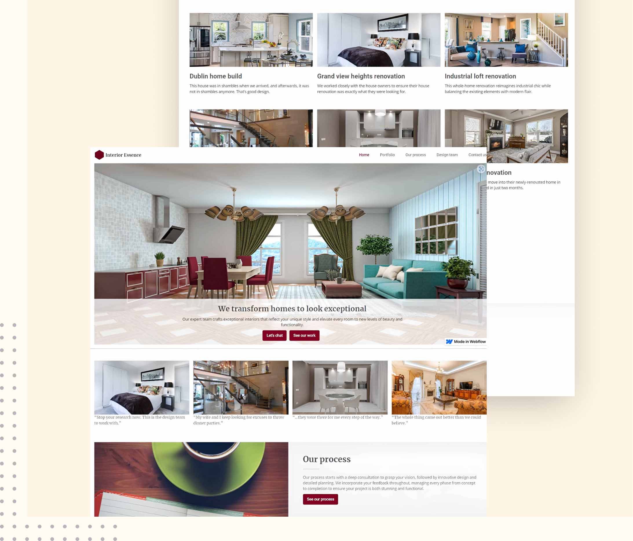 project interior design homepage